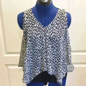 LAYERED iZ Byer peekaboo tank in black and…